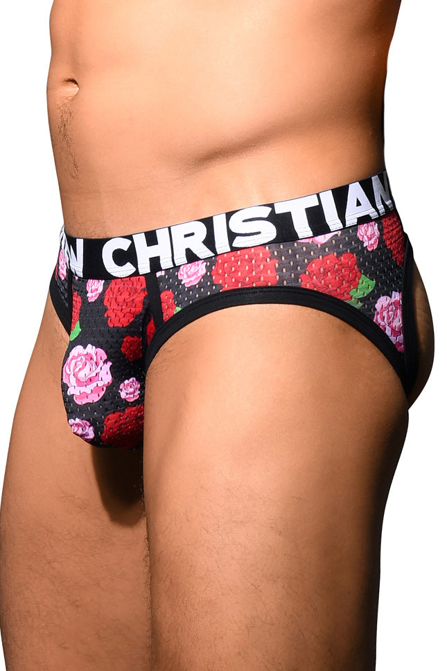 JCSTK - Andrew Christian AC-92829 Mens Floral Mesh Bubble Butt Jockstrap Undies w/ ALMOST NAKED® Printed