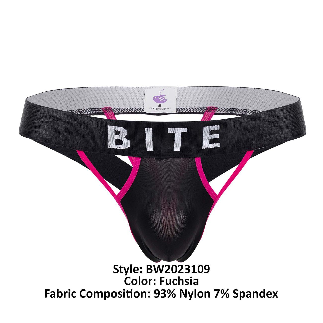 BiteWear BW2023109 Bite My Cherry Thongs Black Fuchsia