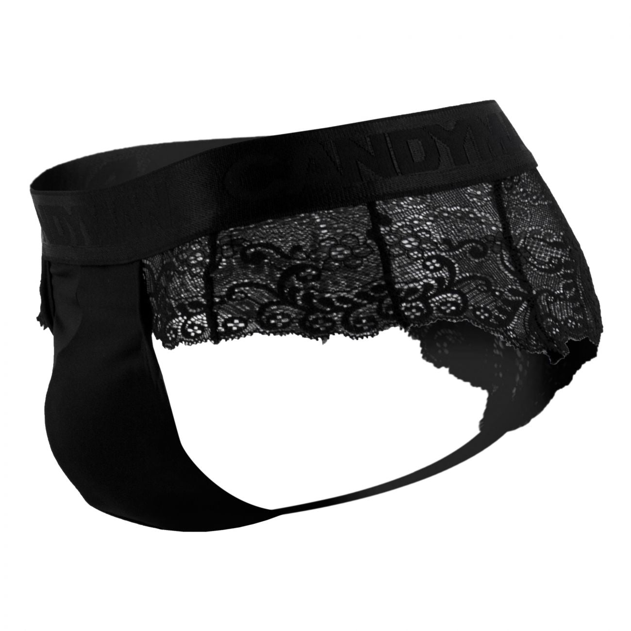 CandyMan 99304X Lace Thongs Black Plus Sizes