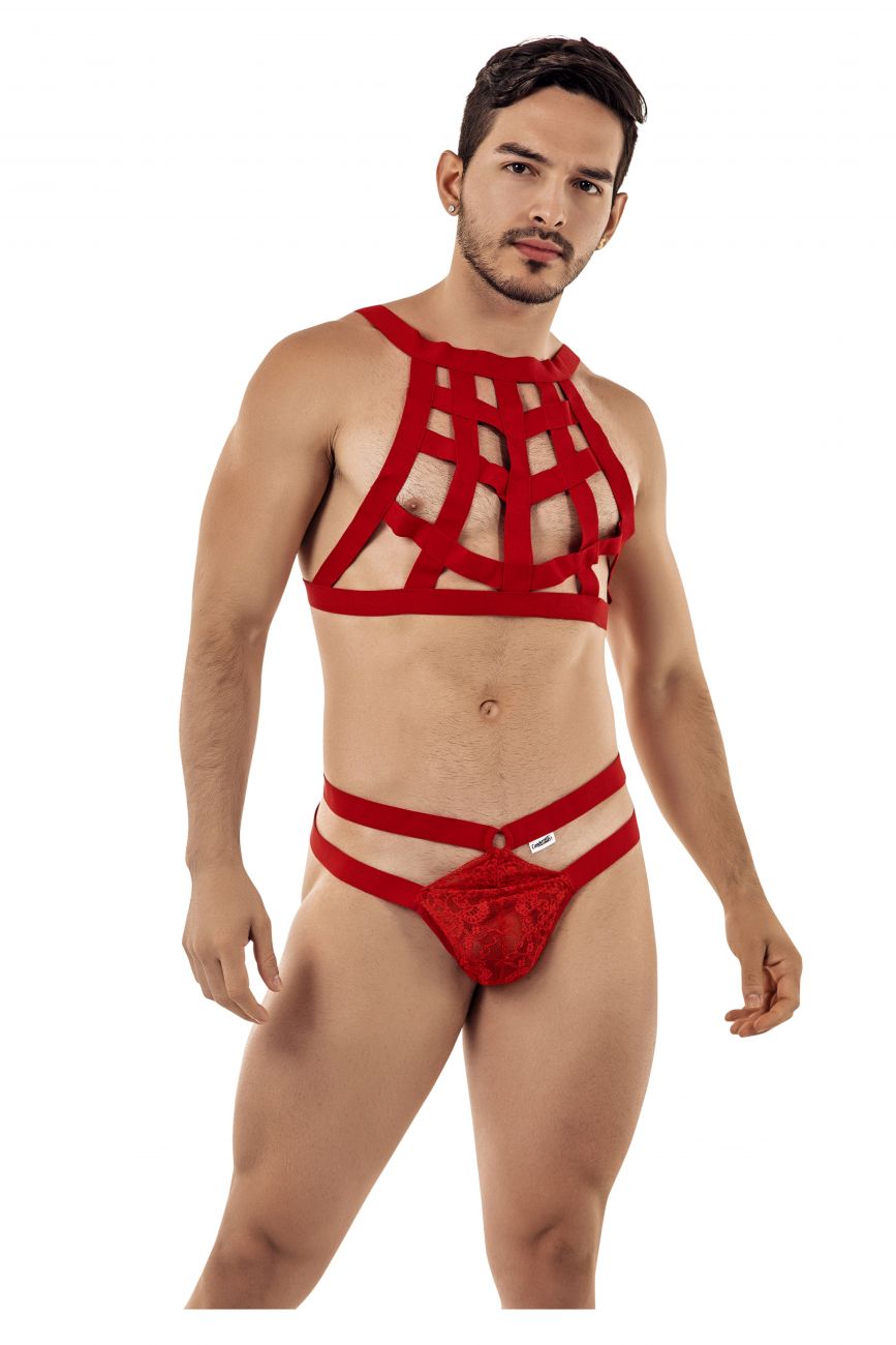 CandyMan 99419 Cage Harness Thongs Red