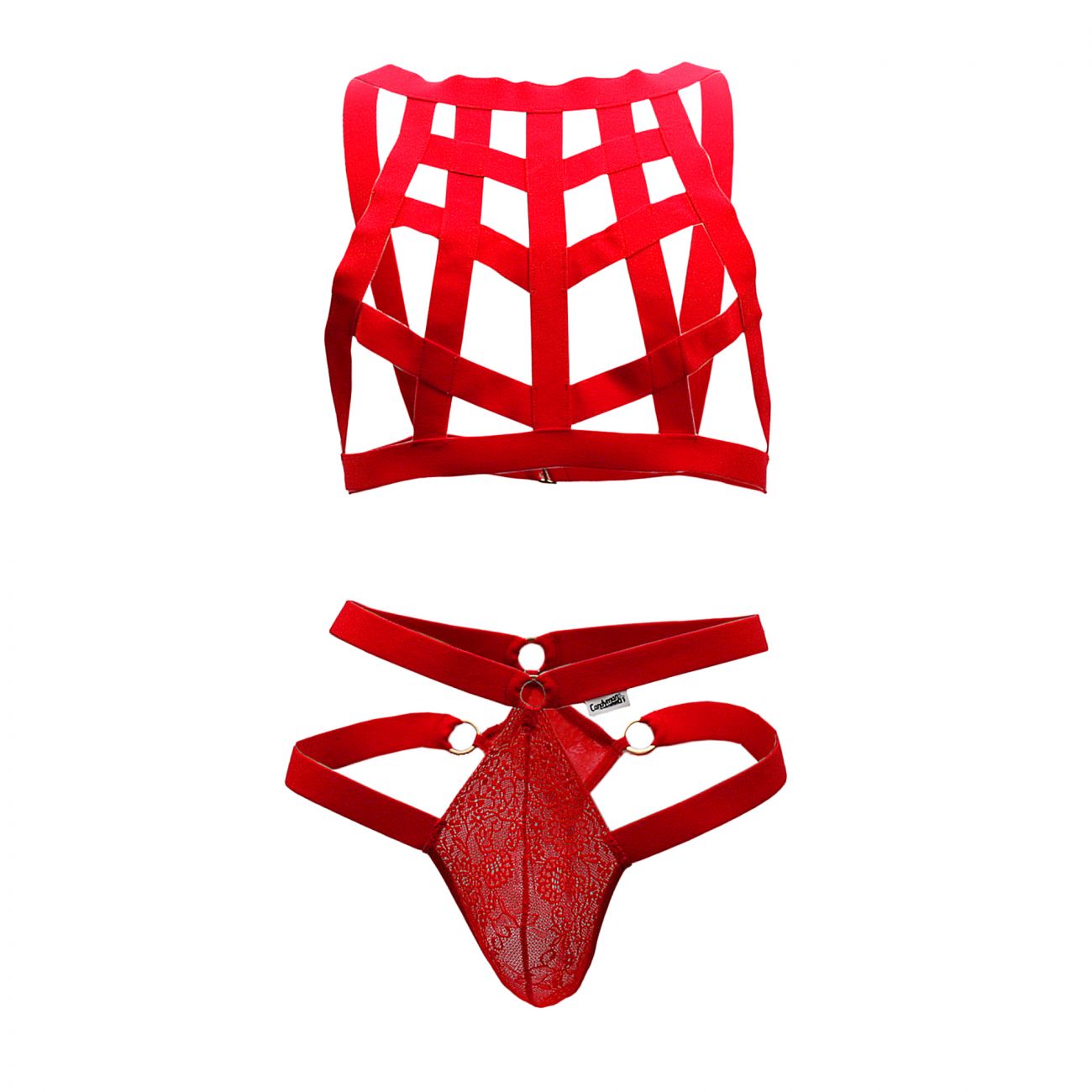 CandyMan 99419 Cage Harness Thongs Red