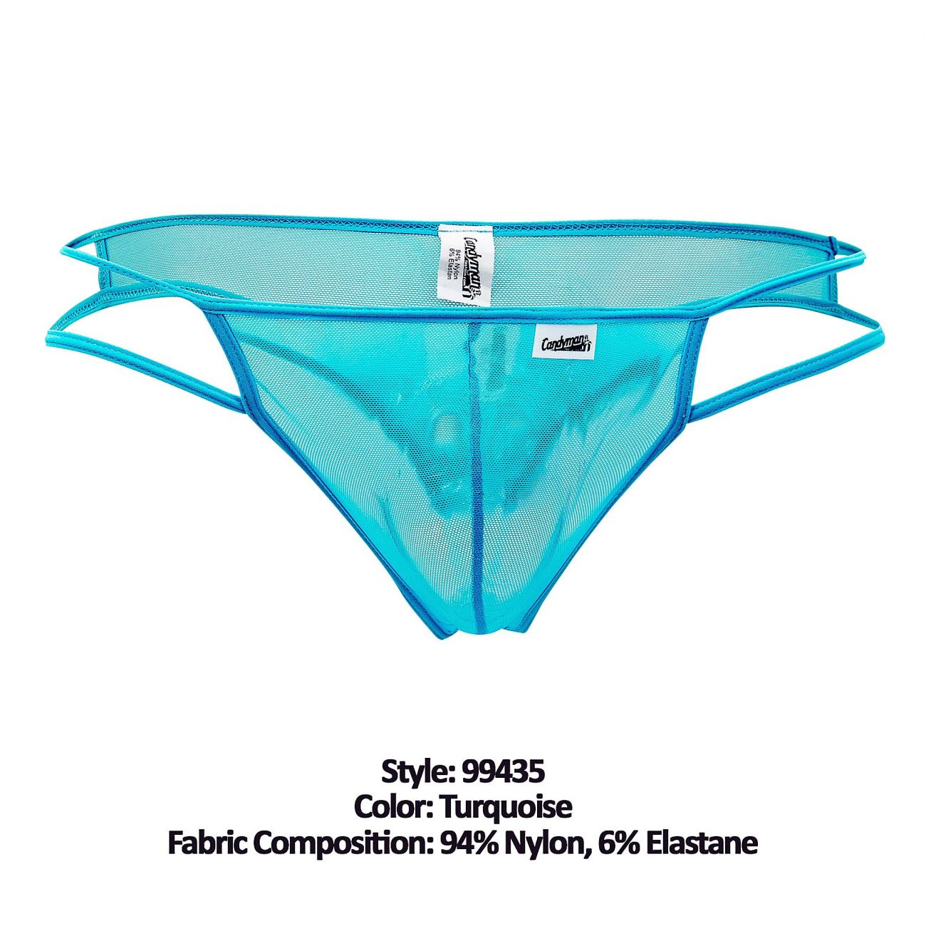 SALE - CandyMan 99435 Mesh Thongs Turquoise