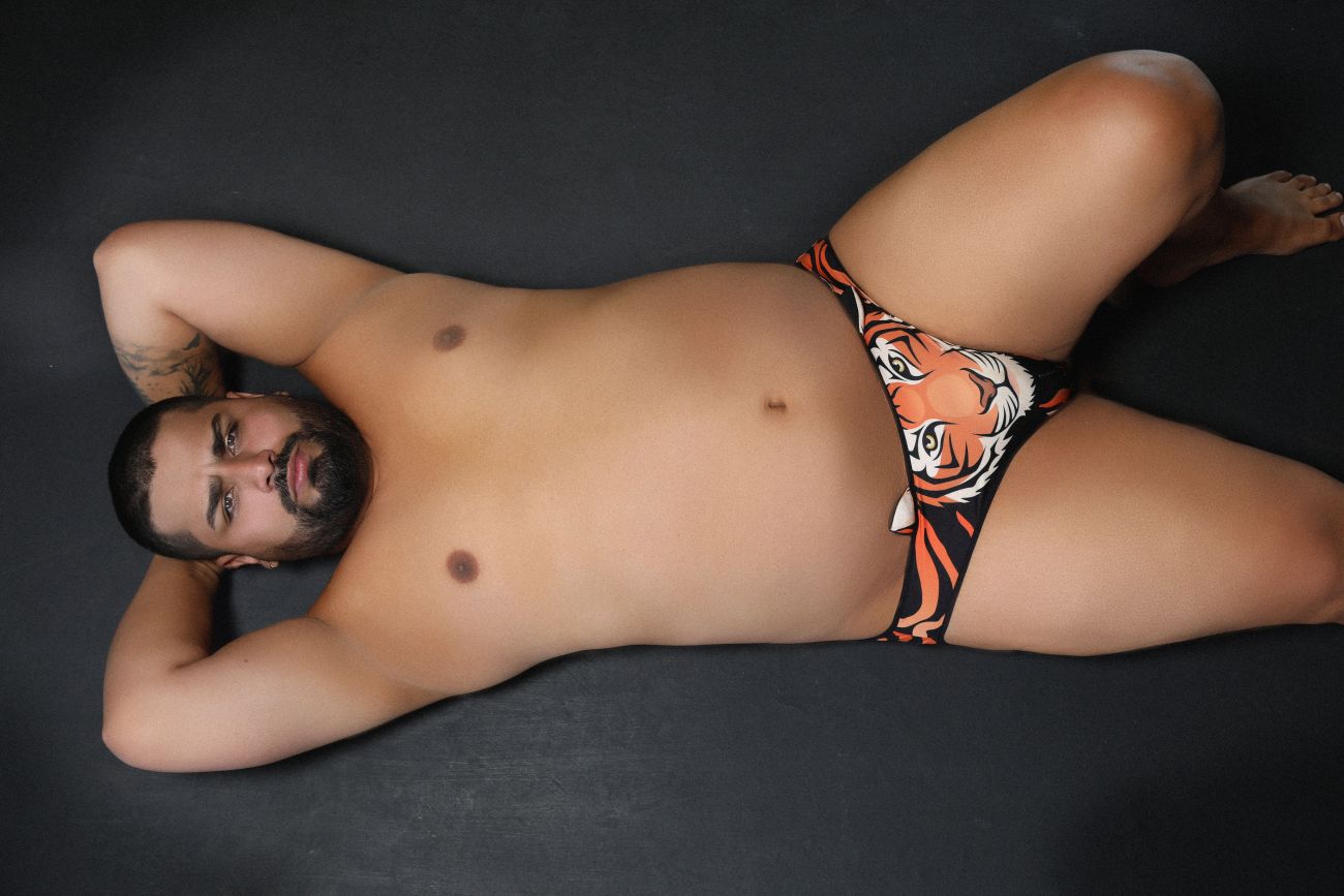 CandyMan 99458X Jockstrap Color Tiger Print Plus Sizes
