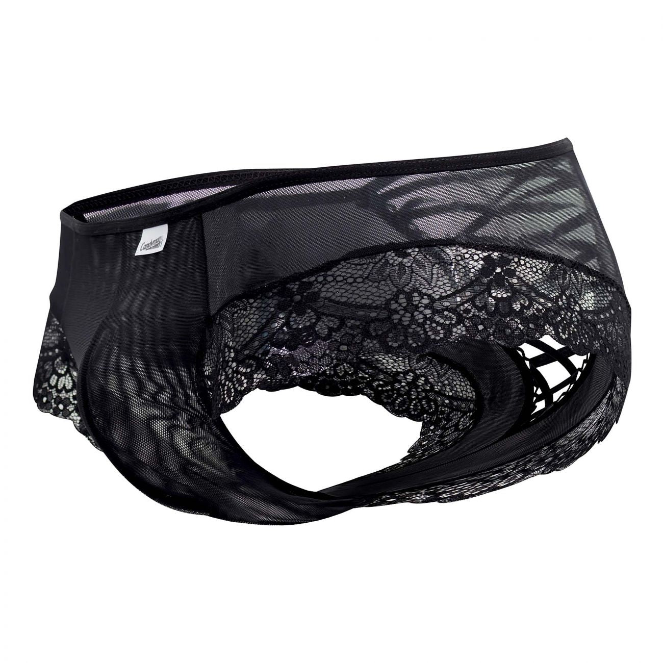 CandyMan 99462X Lace Briefs Black Plus Sizes