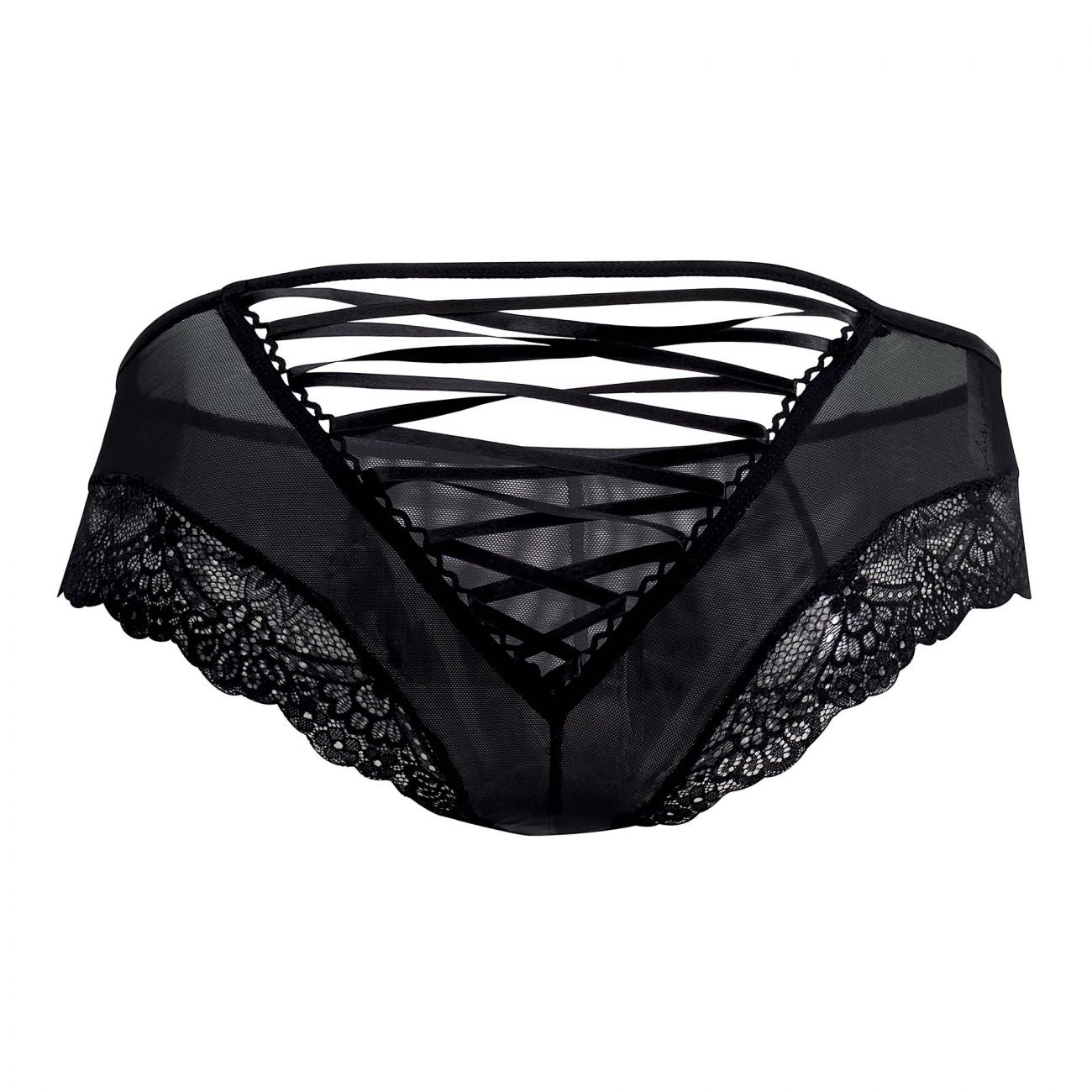 CandyMan 99462X Lace Briefs Black Plus Sizes