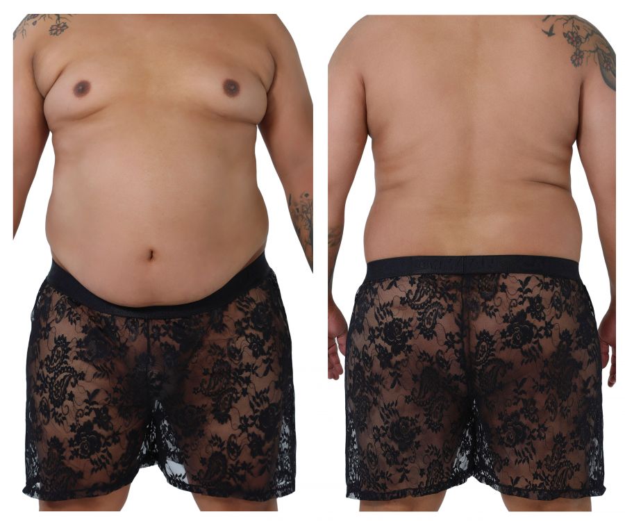 CandyMan 99464X Lace Shorts Black Plus Sizes