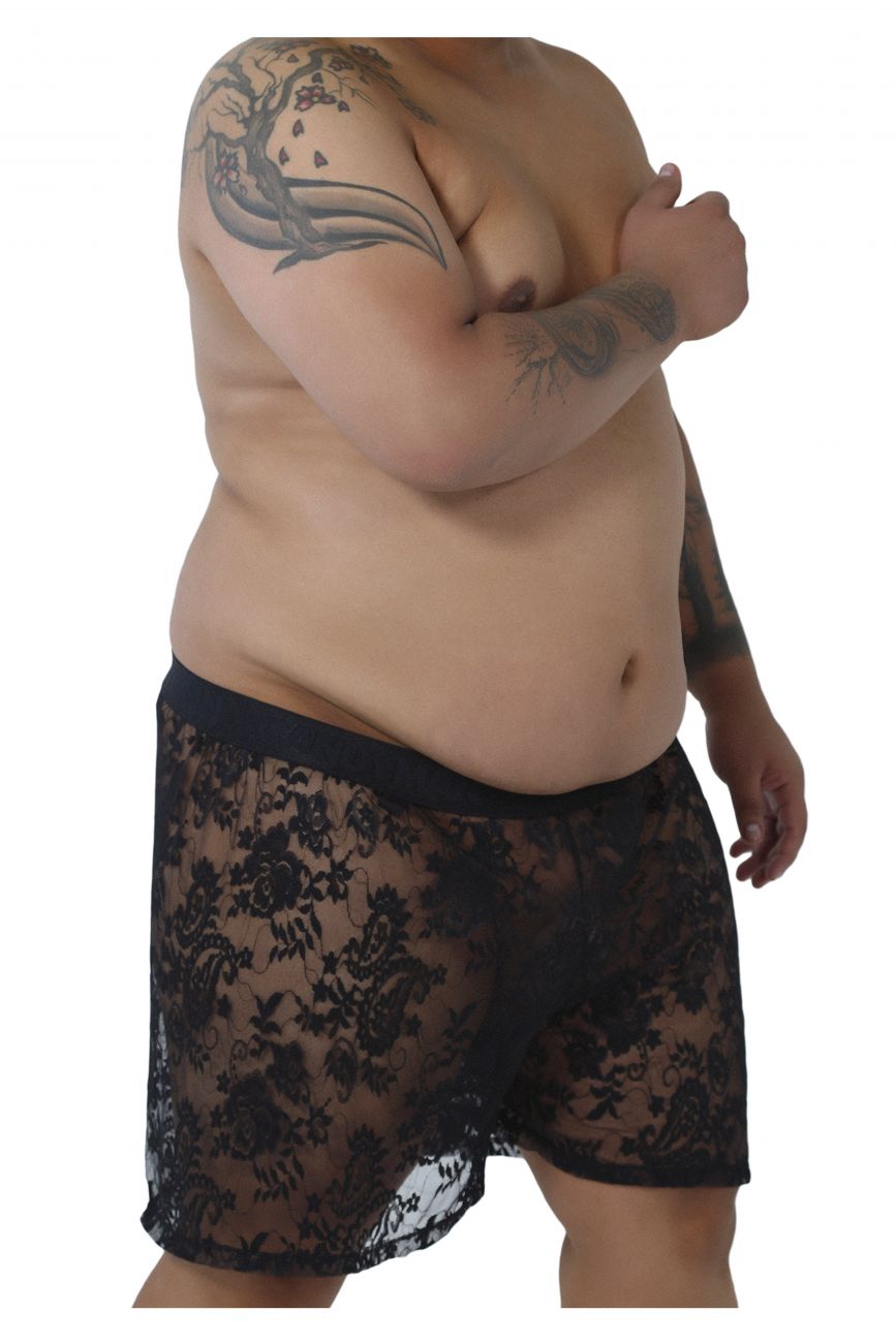 CandyMan 99464X Lace Shorts Black Plus Sizes