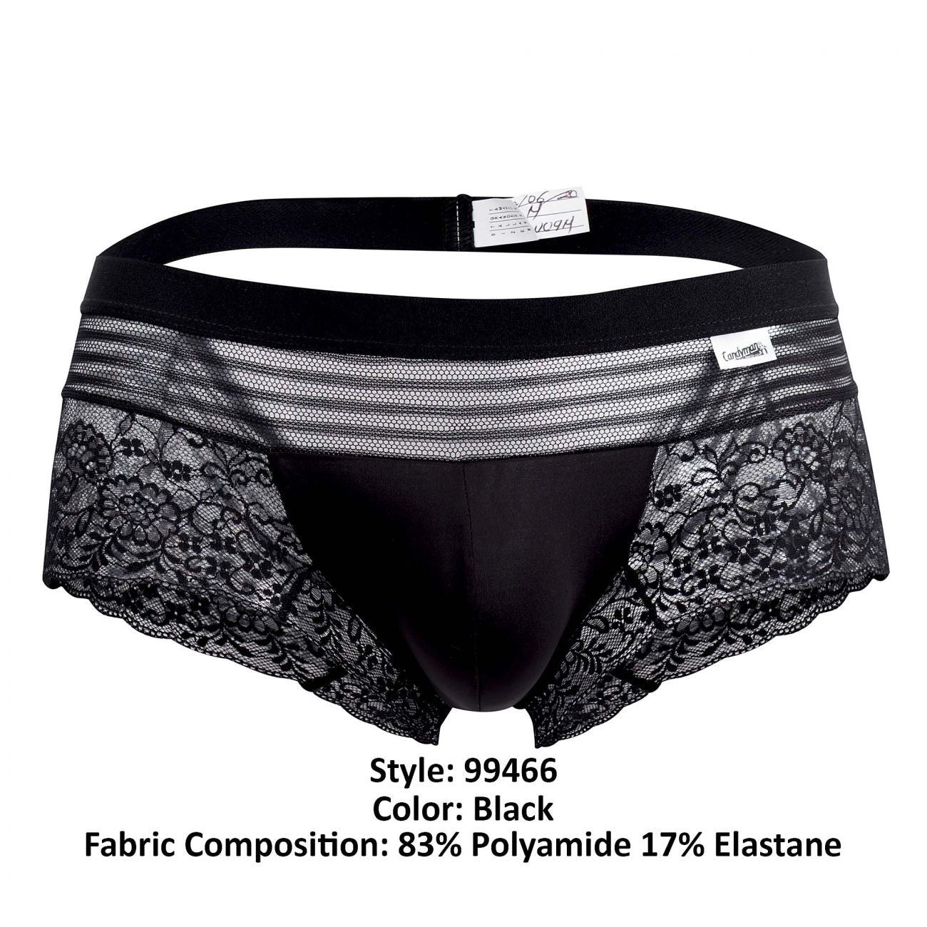 CandyMan 99466 Lace Briefs Black