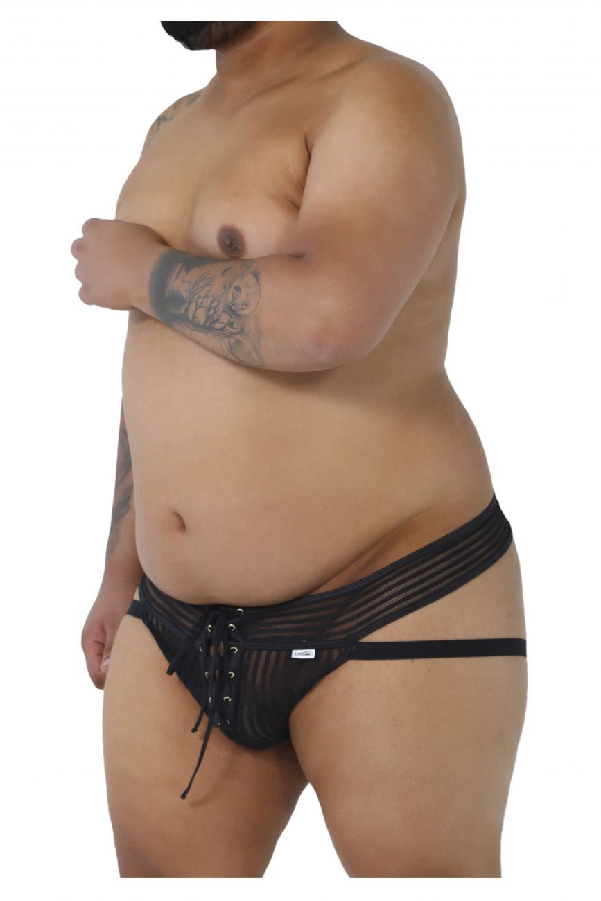 CandyMan 99493X G-String Jockstrap Black Plus Sizes