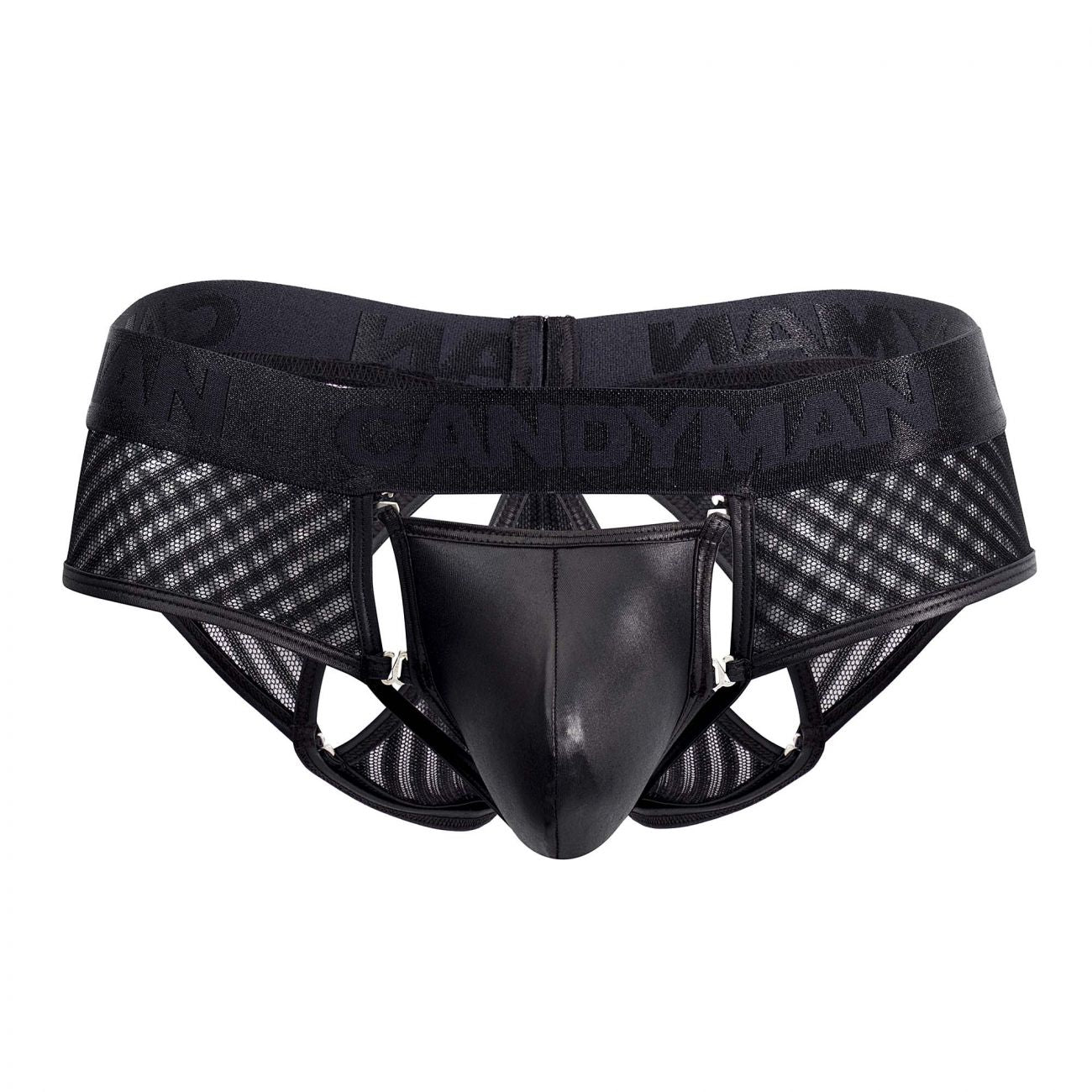 CandyMan 99512 Mesh-Stripes Bikini Black