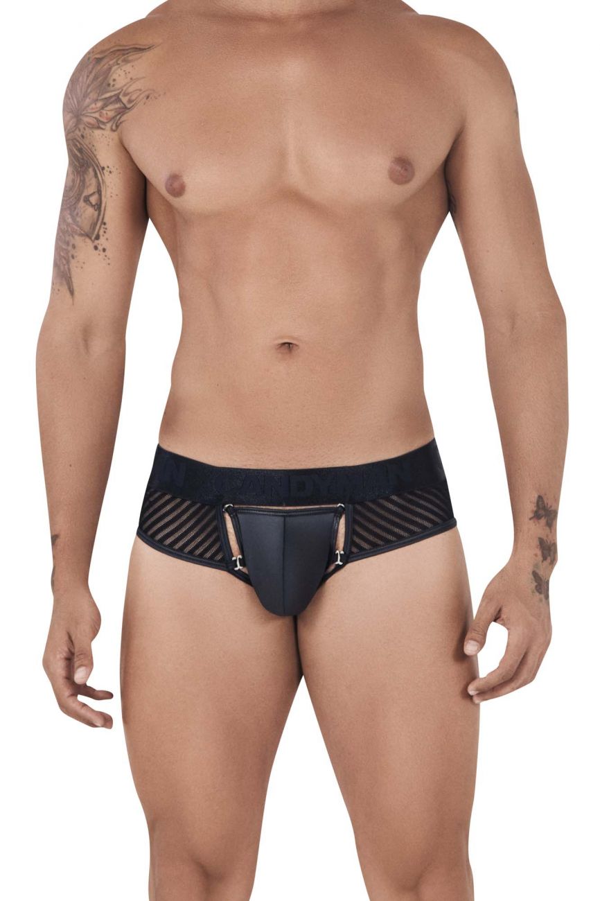 CandyMan 99512 Mesh-Stripes Bikini Black