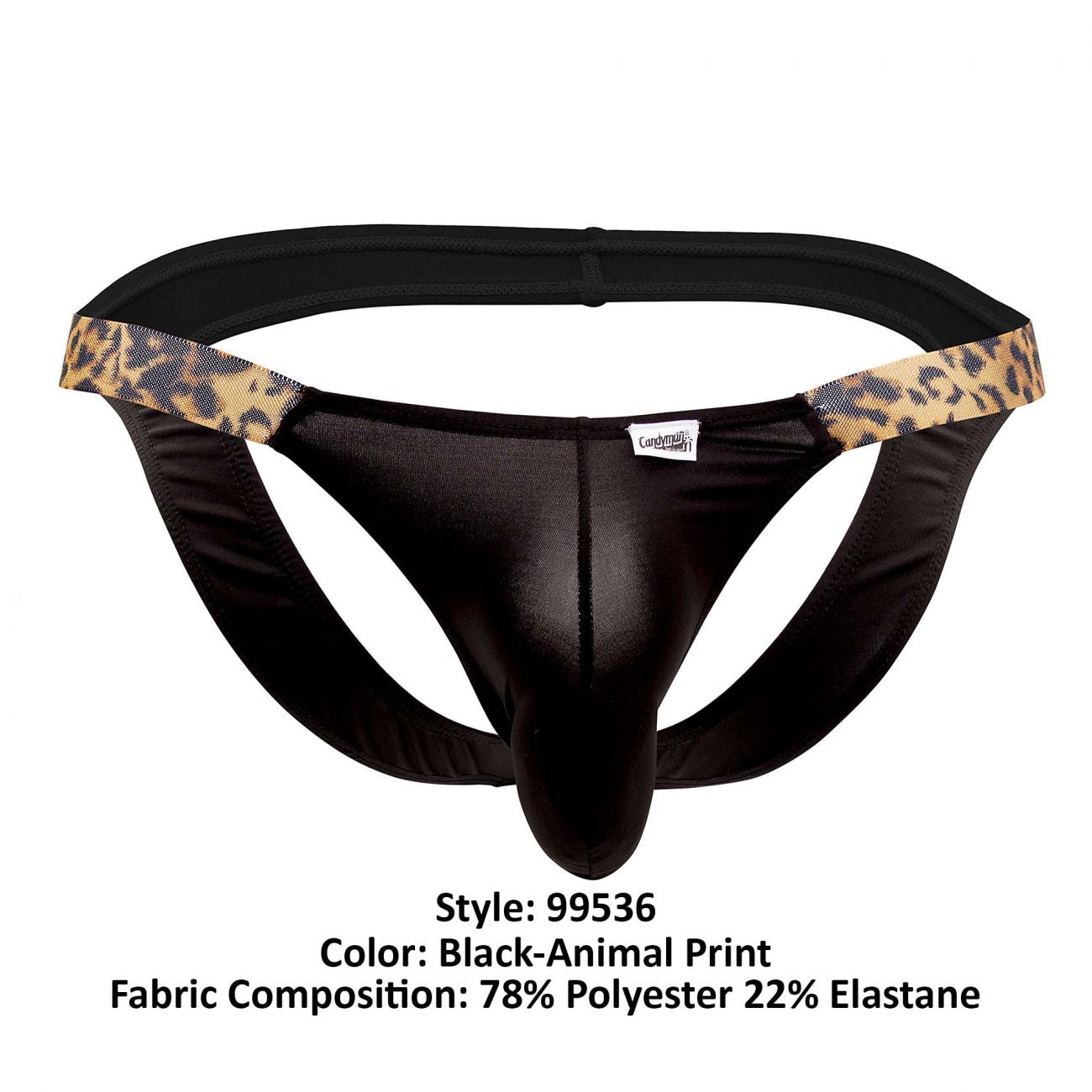 CandyMan 99536 Prints Jockstrap Black Animal Print