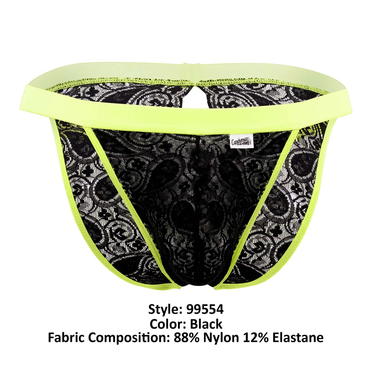 CandyMan 99554 Lace Peekaboo Bikini Black