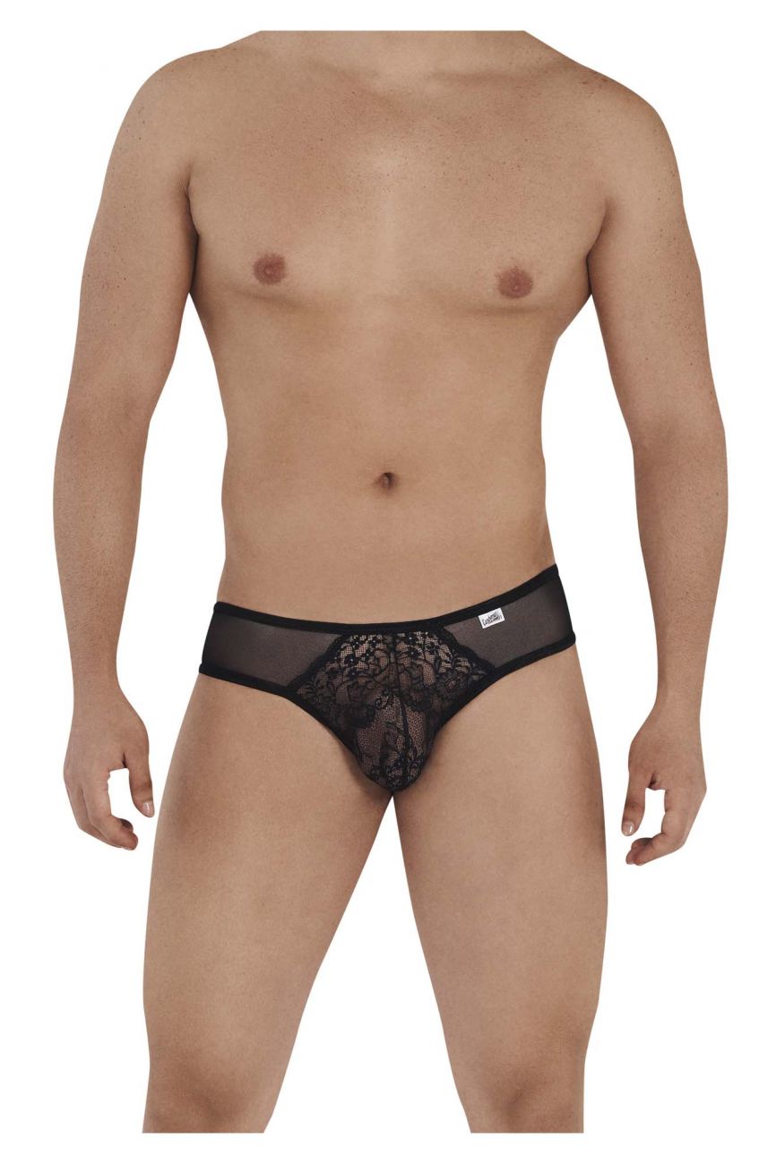 CandyMan 99565 Mesh-Lace Thongs Black