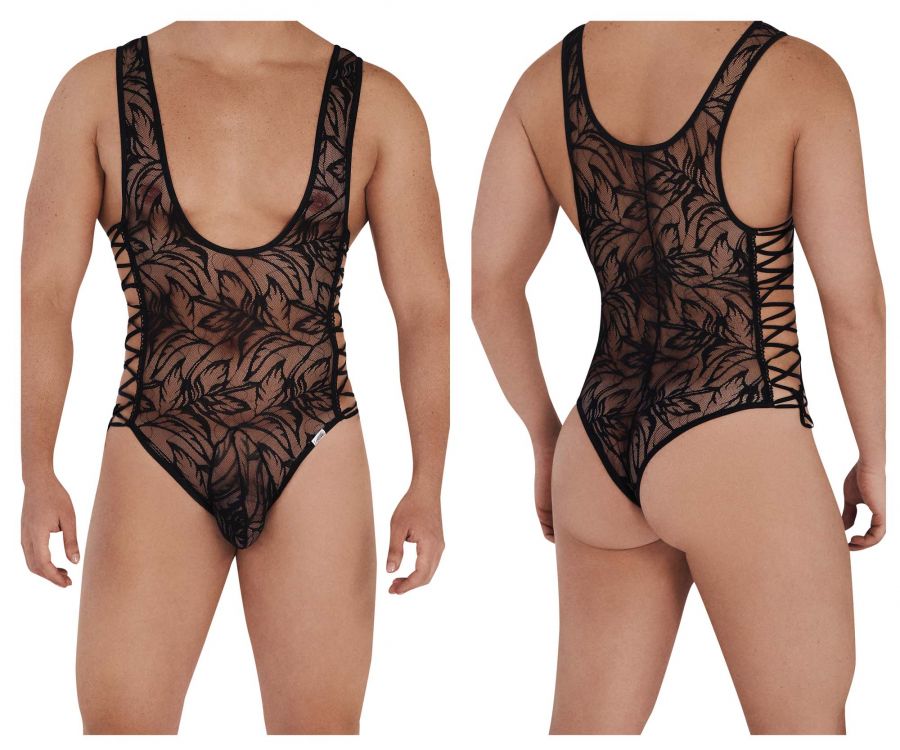 CandyMan 99570 Lace Bodysuit Black