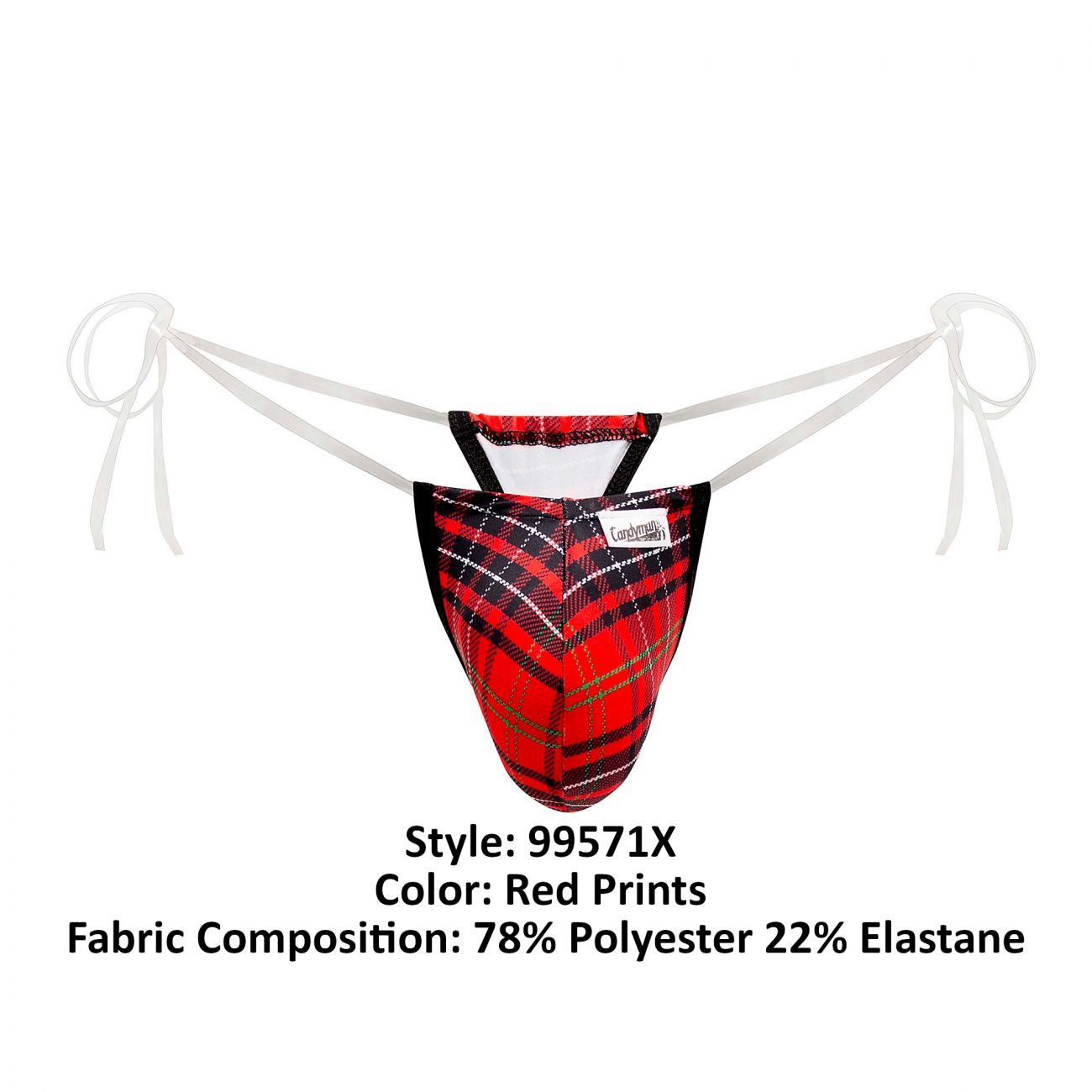 CandyMan 99571X Invisible Strap Micro G-String Red Print Plus Sizes