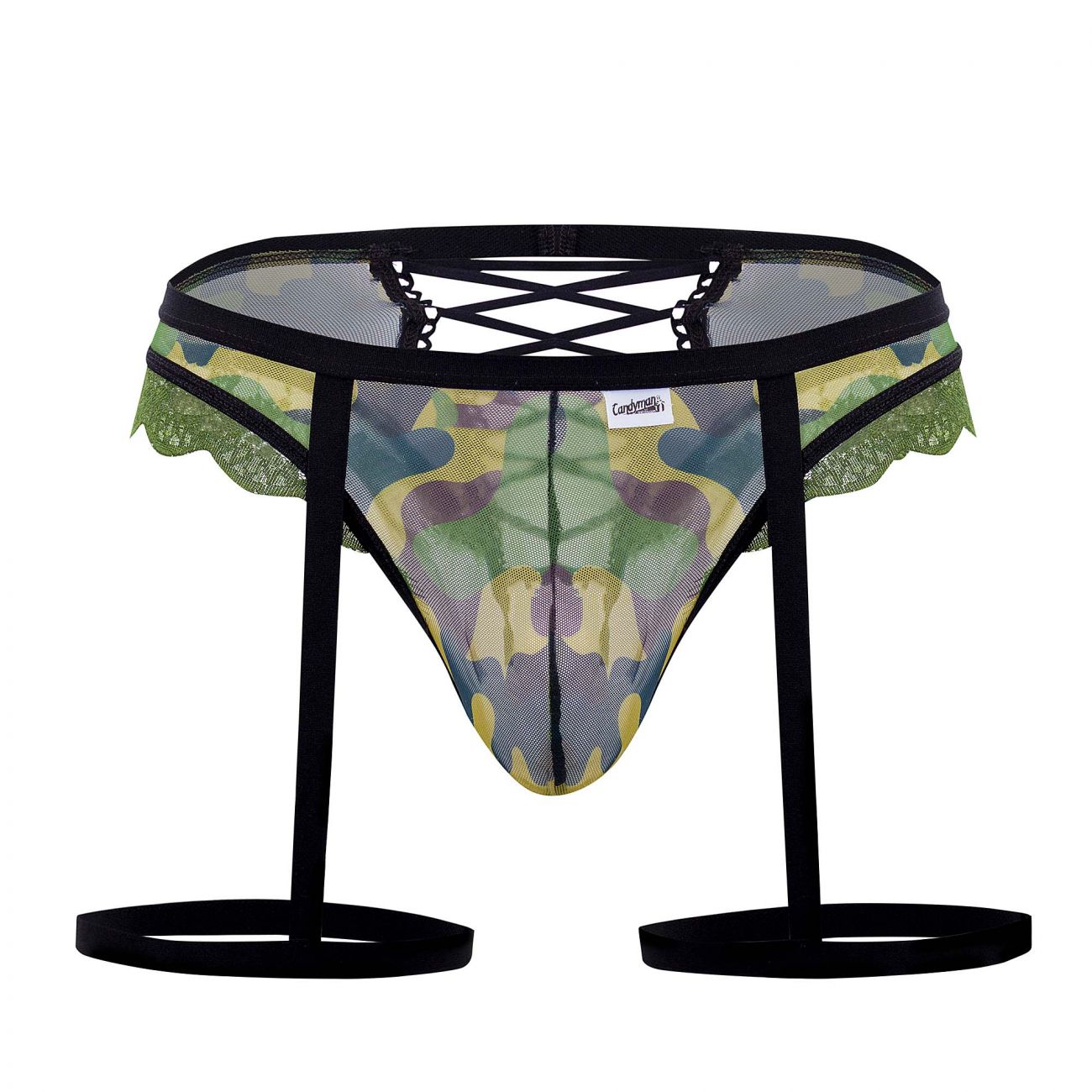 CandyMan 99580 Garter Camo Thongs Green