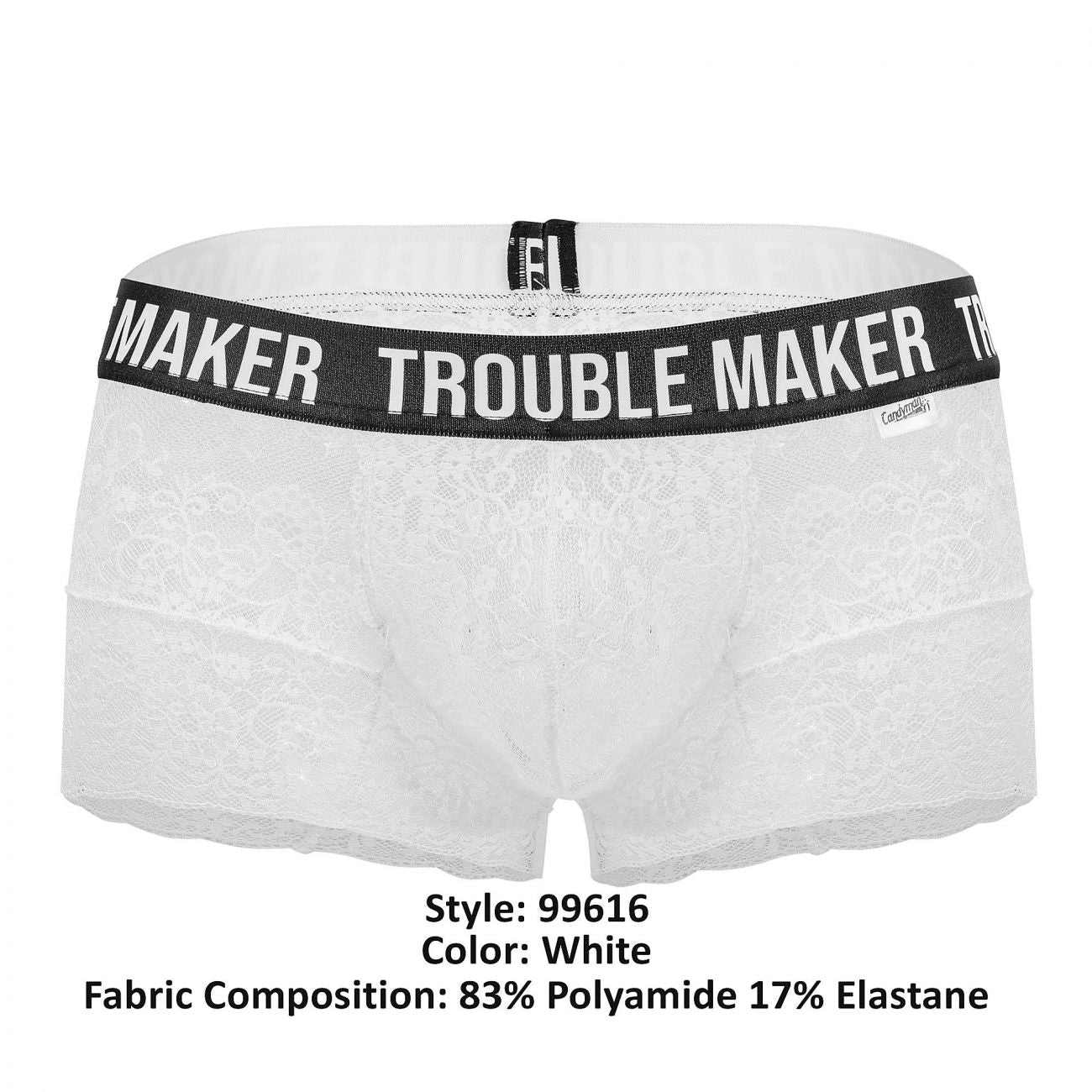 CandyMan 99616 Trouble Maker Lace Trunks White