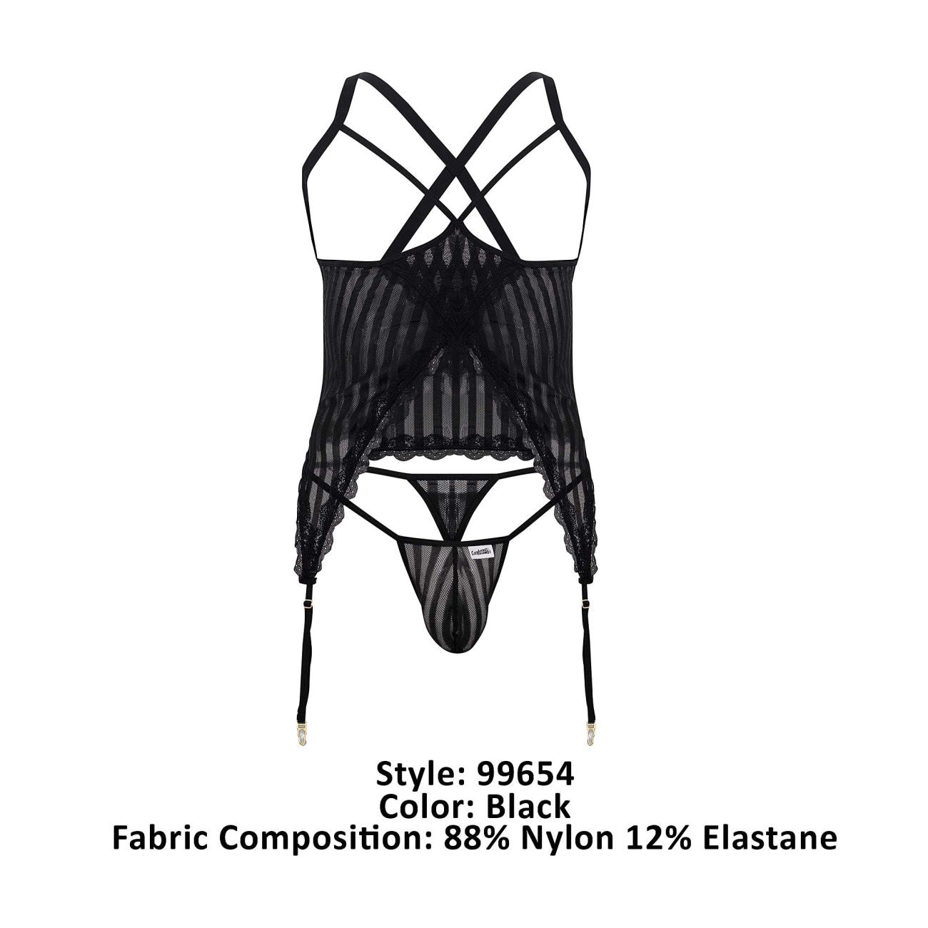CandyMan 99654 Mesh Two Piece Set Black