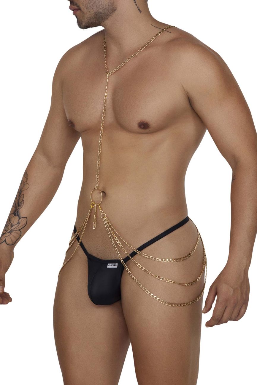 CandyMan 99666 Chain Thongs Set Black