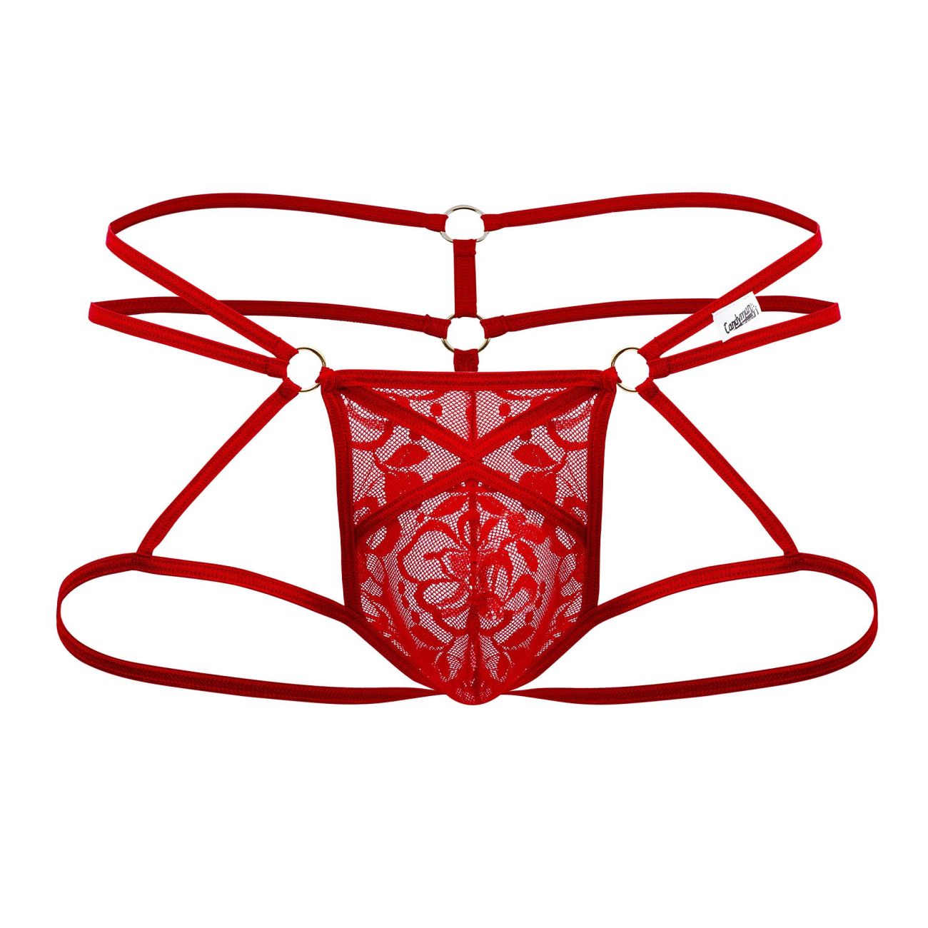 CandyMan 99671 Lace Jock Thongs Red