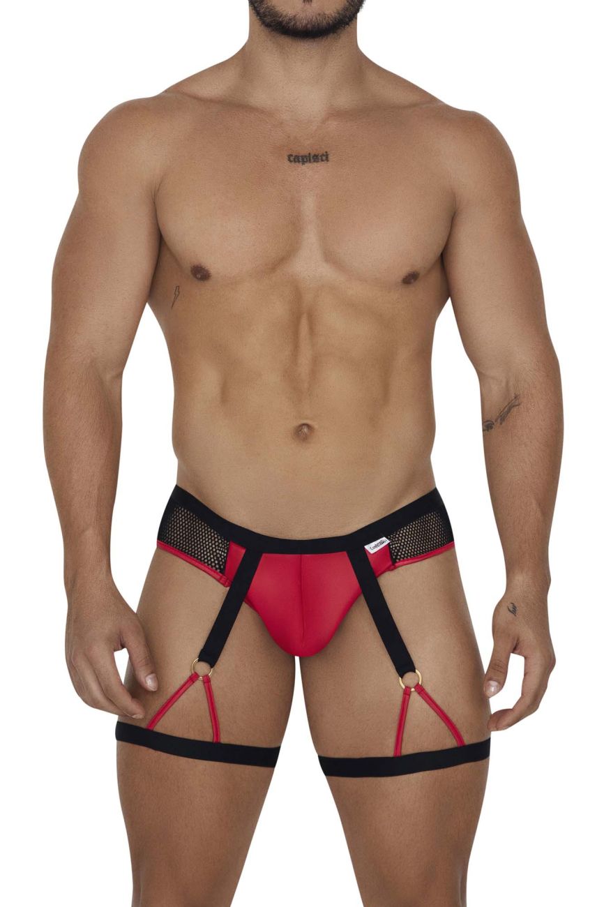 CandyMan 99684 Garter Briefs Black-Red