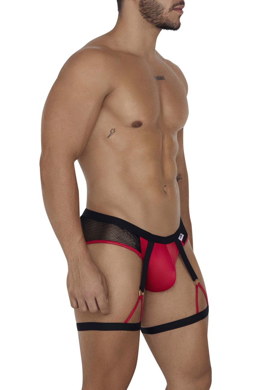 CandyMan 99684 Garter Briefs Black-Red