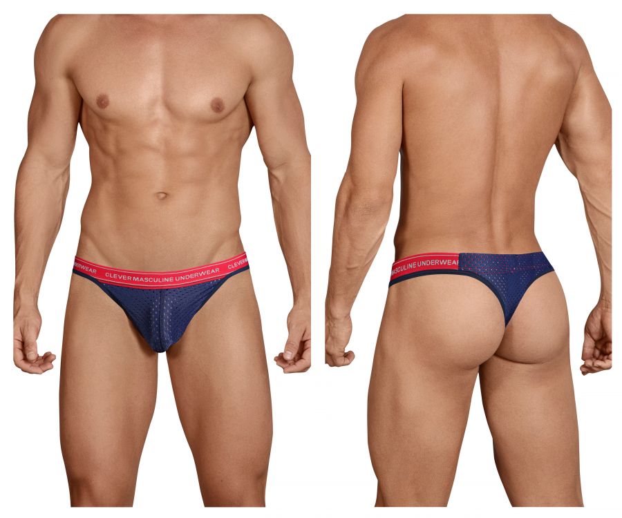 Clever 0201 Attitude Mesh Thongs Dark Blue