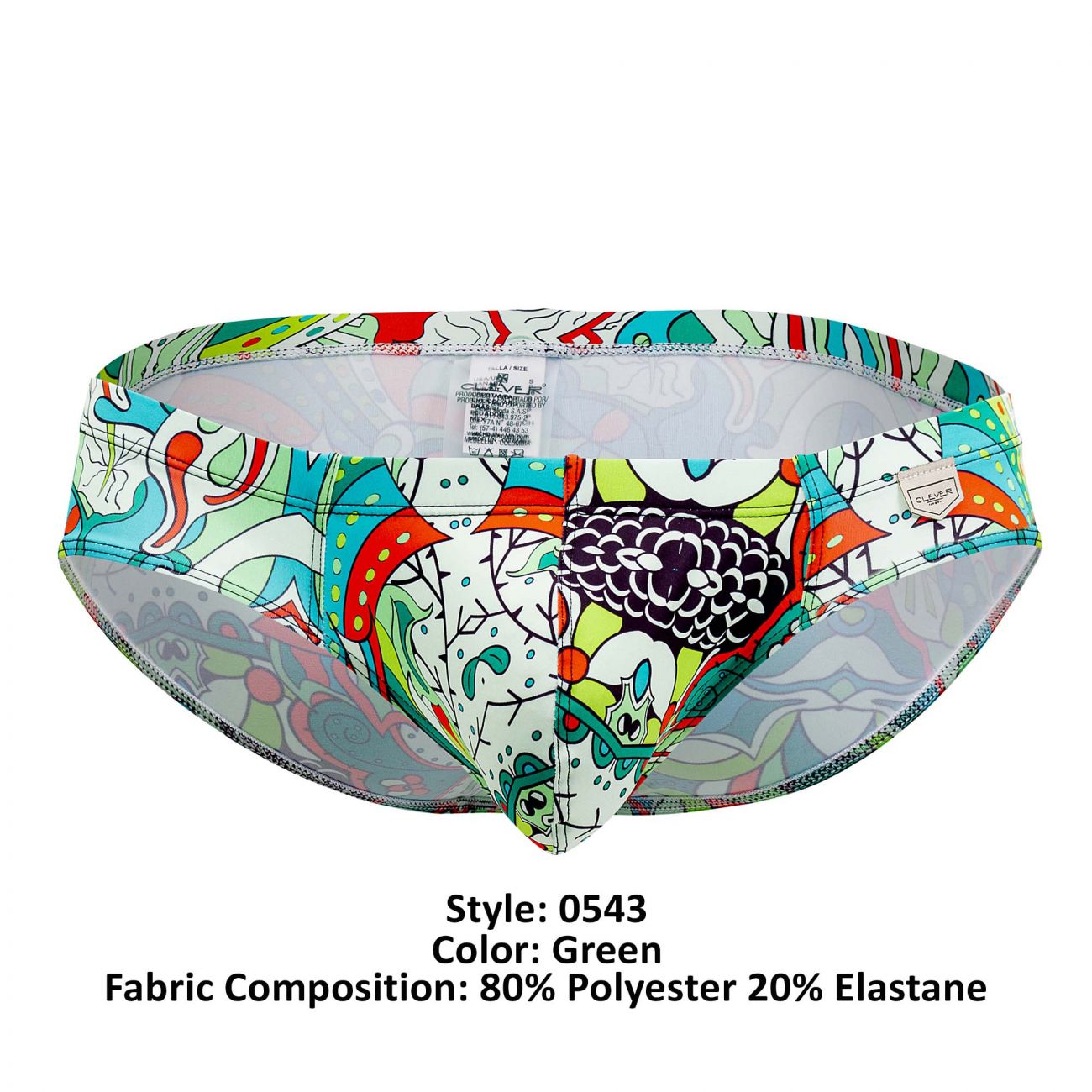 Clever 0543-1 Psychedelic Briefs Green