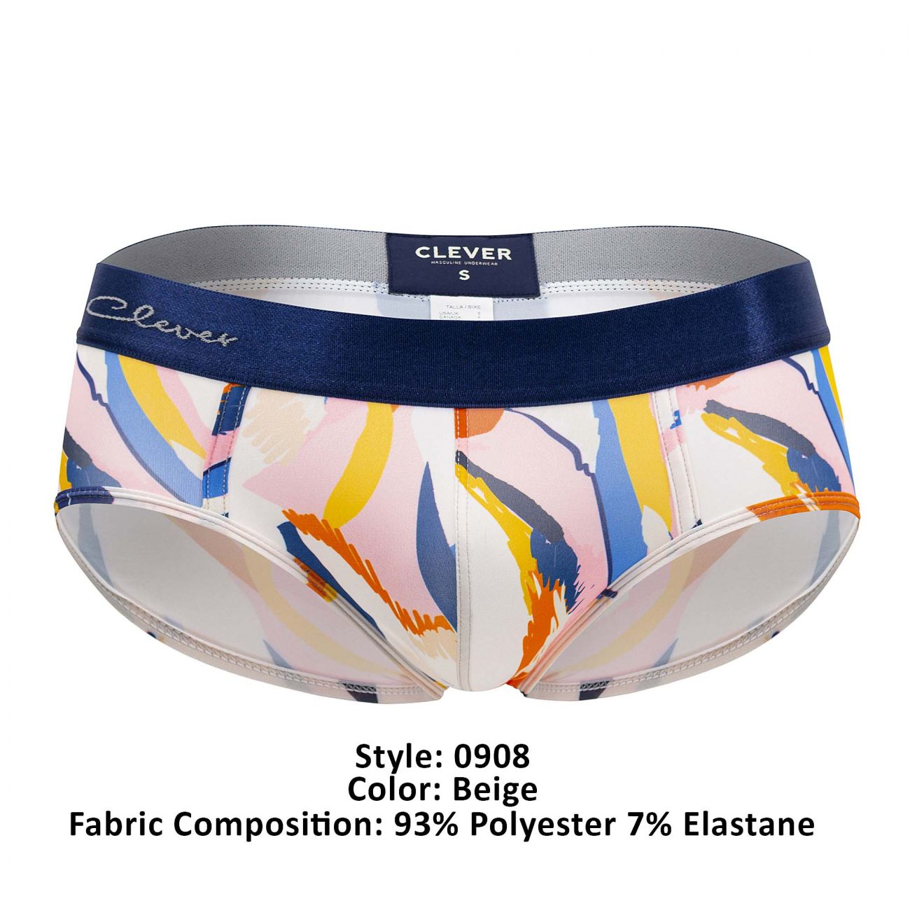 Clever 0908 Obsidian Briefs Beige Multi Coloured