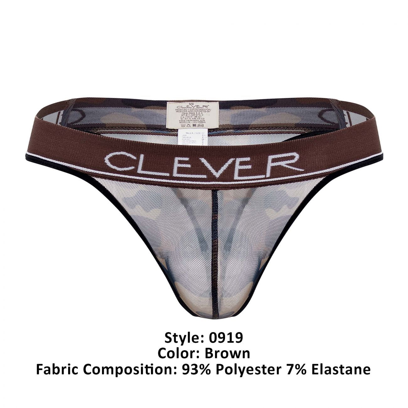 Clever 0919 Nation Star Thongs Brown Print