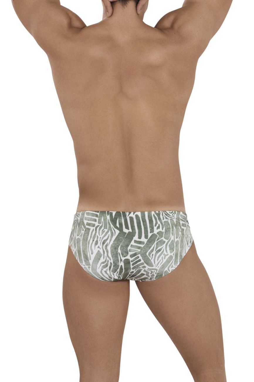 Clever 1163 Wizard Swim Briefs Green Print