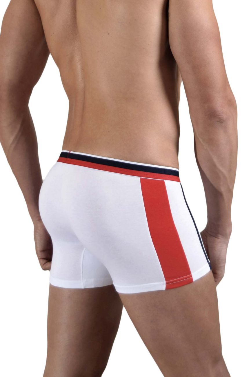 Doreanse 1713-WHT Sporty Boxer Briefs White-Red Plus Sizes