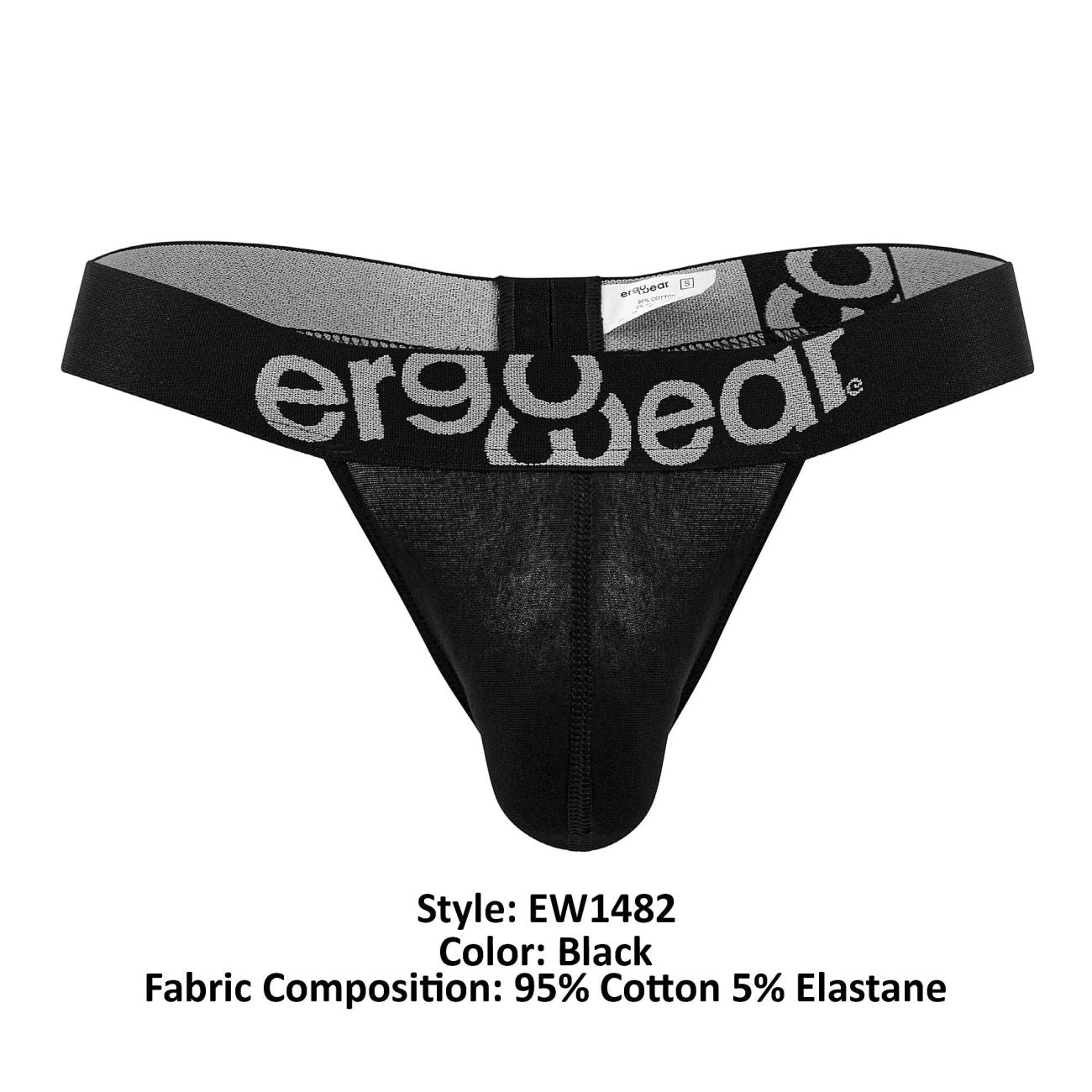 ErgoWear EW1482 MAX COTTON Thongs Black