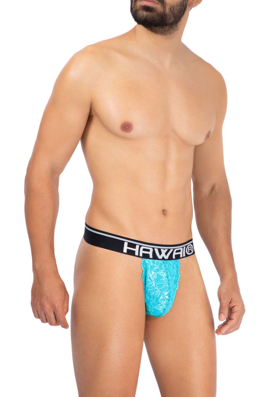 HAWAI 42153 Solid Lace Thongs Turquoise