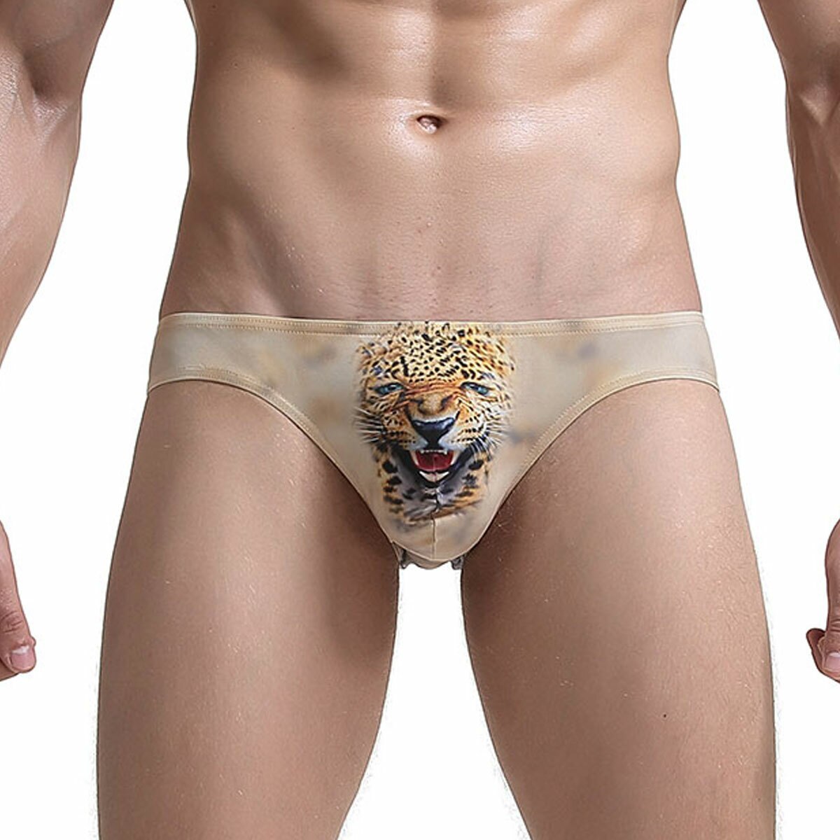 SALE - Mens Yellow Leopard Brief