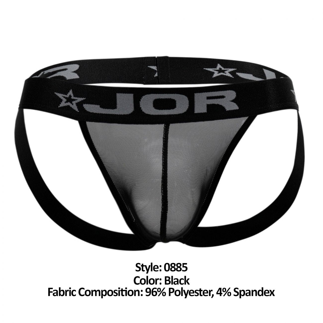 JOR 0885 Mesh Jockstrap Black