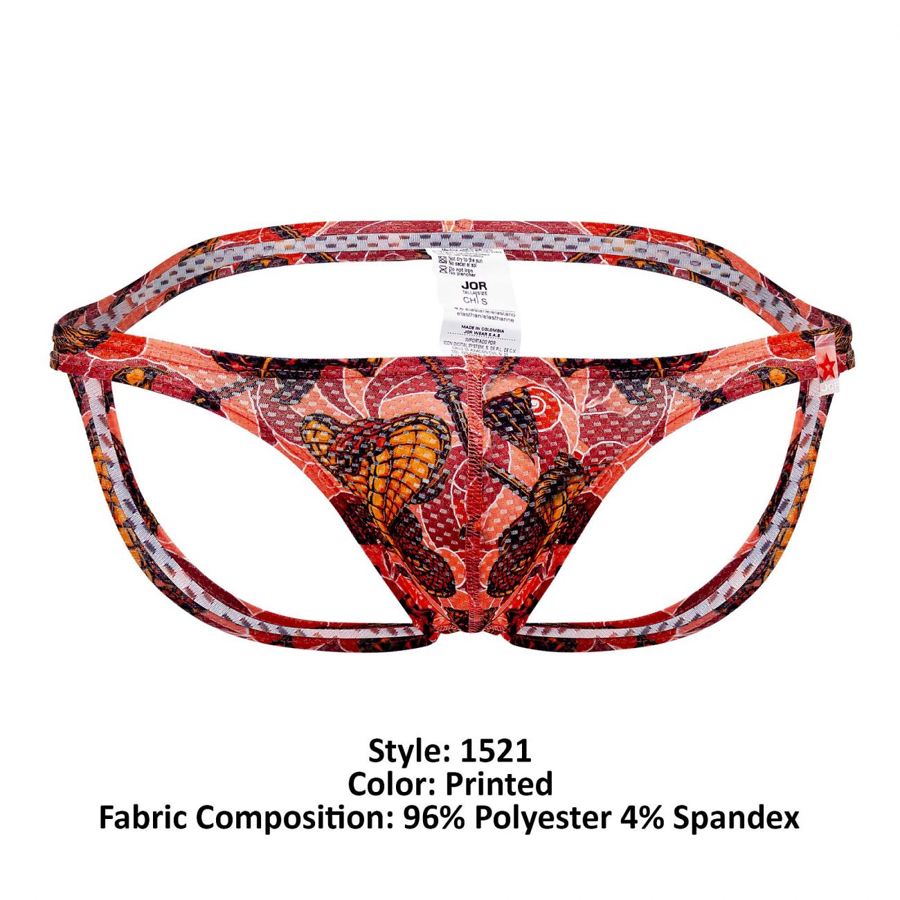 JOR 1521 Warrior Jockstrap Coral Printed