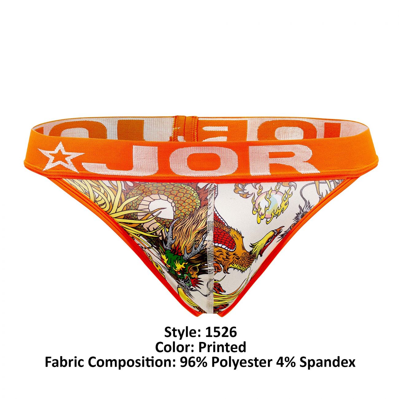 JOR 1526 Fenix Thongs Orange Printed