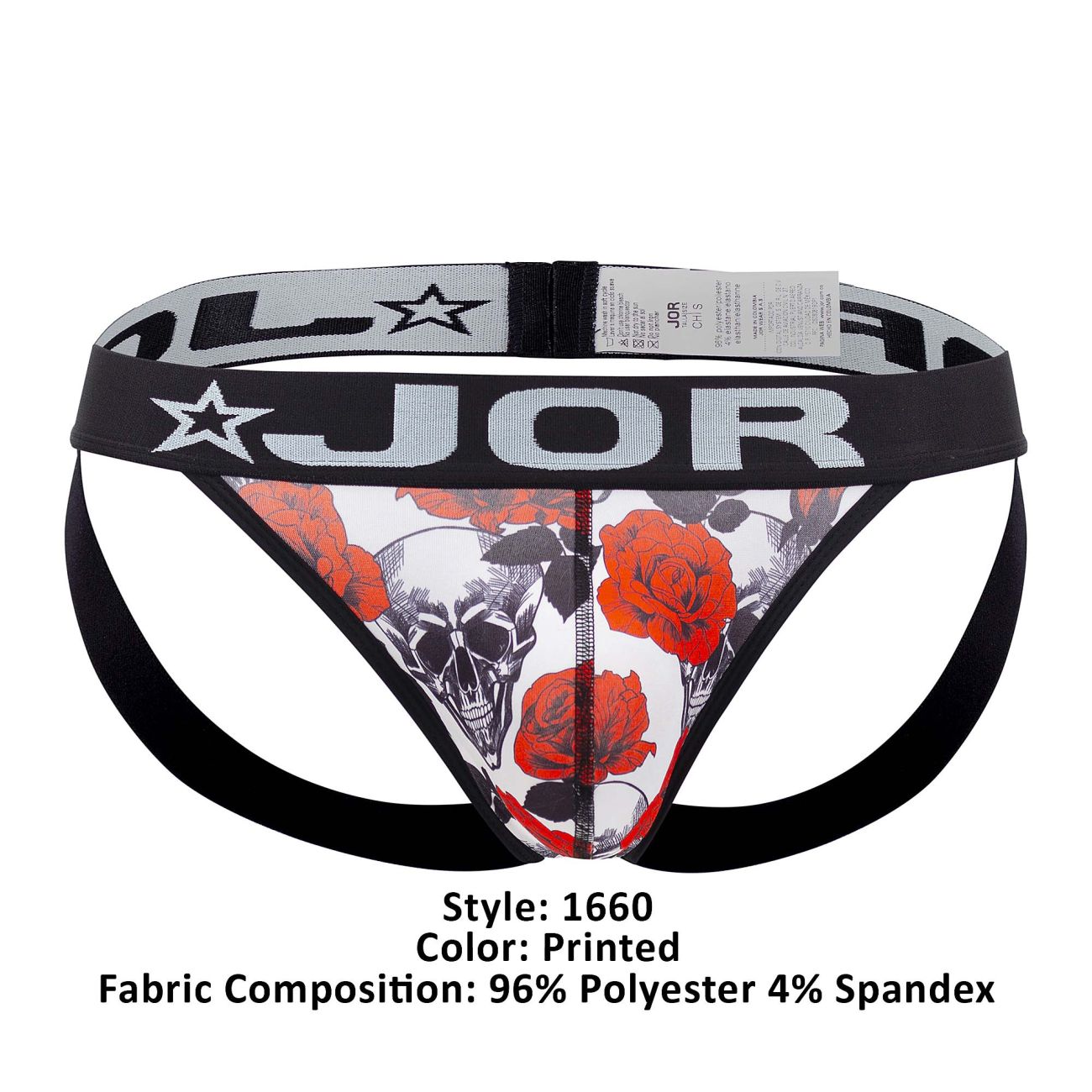 JOR 1660 Jalisco Jockstrap Skulls & Roses