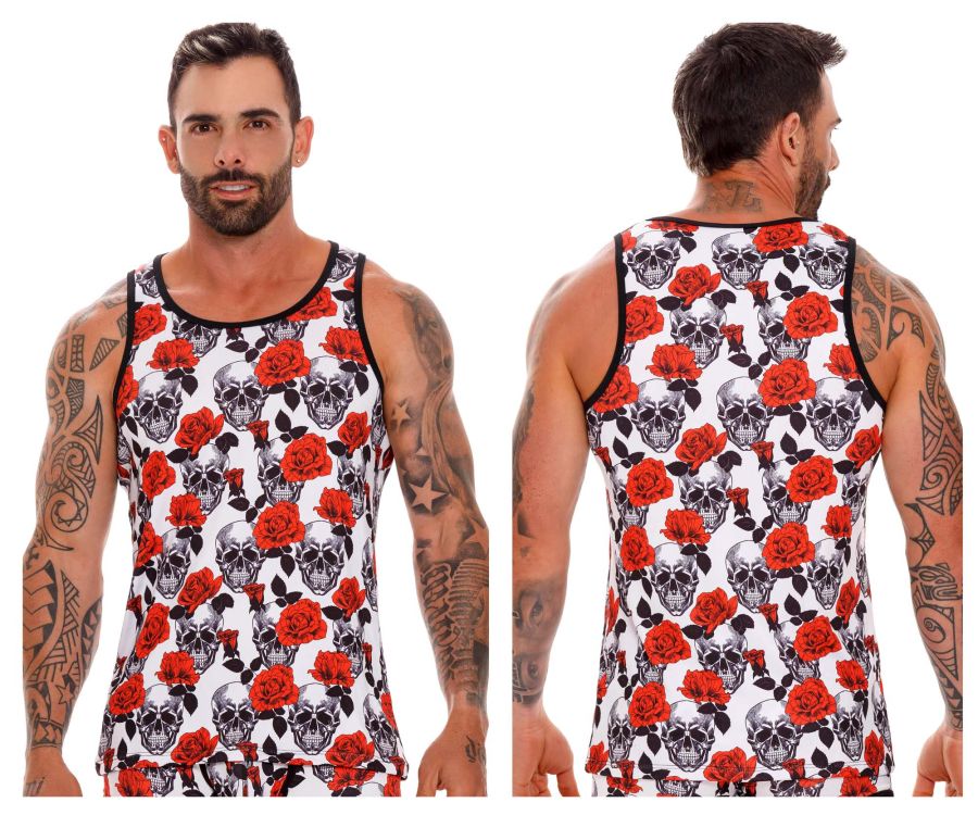 JOR 1662 Jalisco Tank Top Skulls & Roses Printed