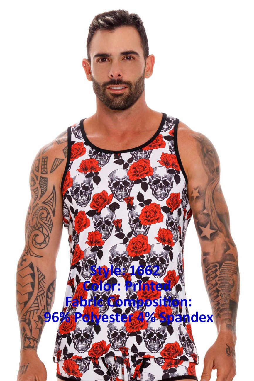 JOR 1662 Jalisco Tank Top Skulls & Roses Printed