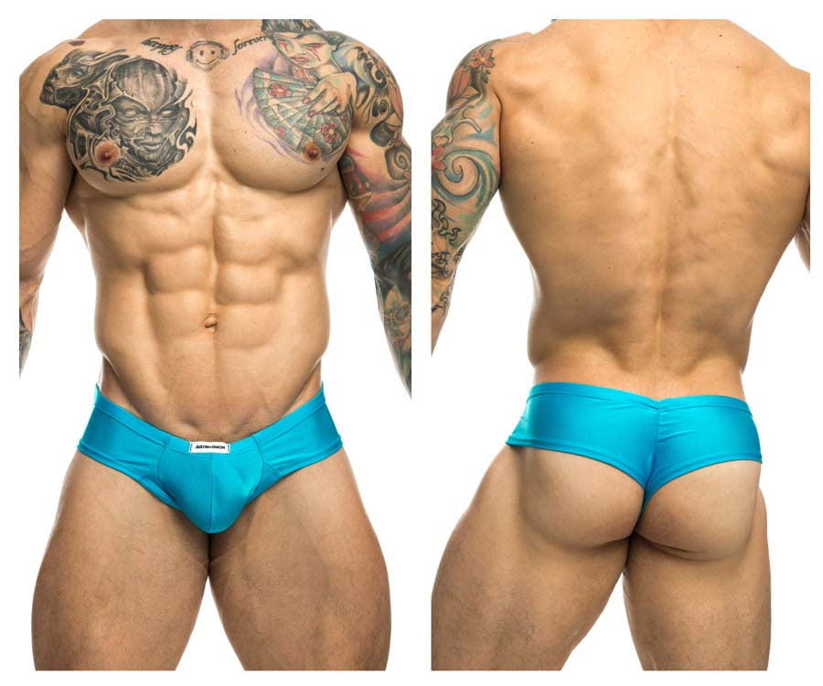 JUSTIN+SIMON XSJ22 Cheek Briefs Turquoise Plus Sizes