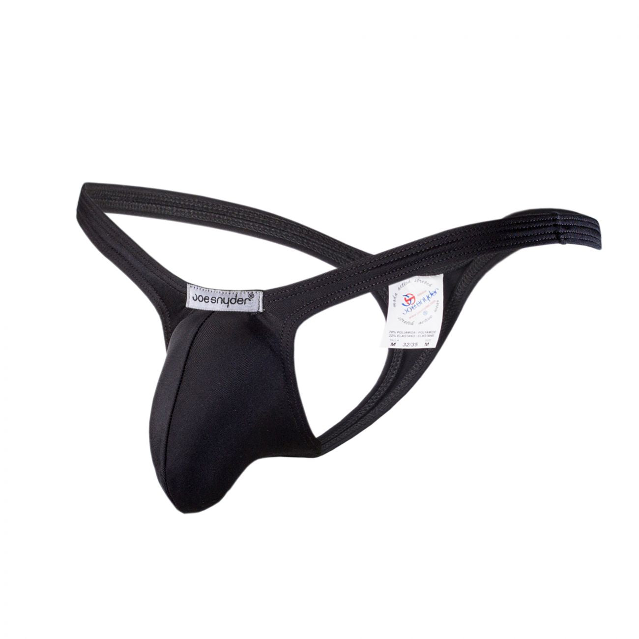 Joe Snyder JSBUL02-Pol Polyester Bulge Tanga Black Poly