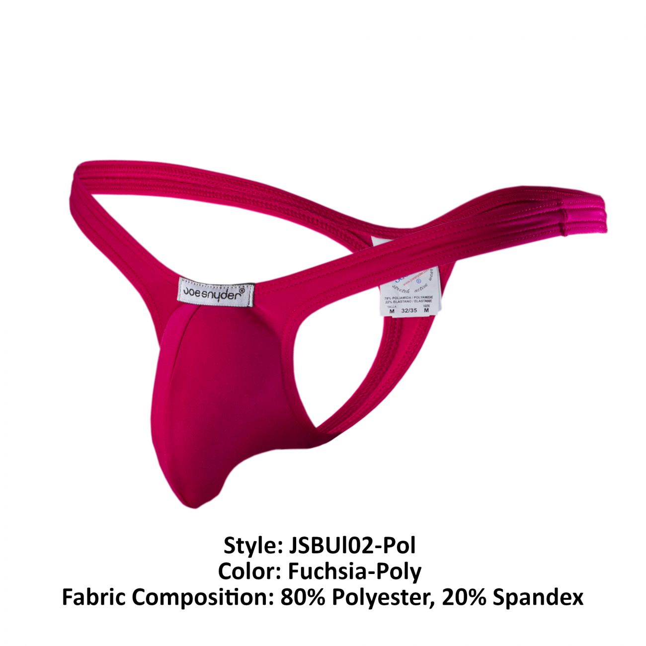 Joe Snyder JSBUL02-Pol Polyester Bulge Tanga Fuchsia Poly