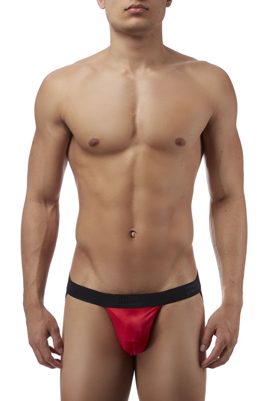 Male Power 390076 Satin Lycra Jockstrap Red