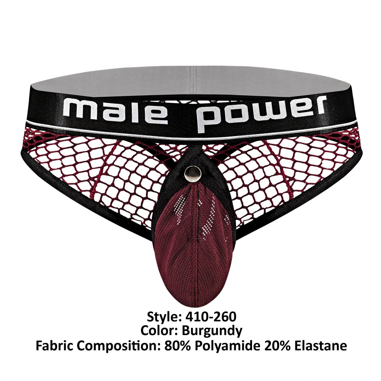 Male Power 410-260 Cockpit C-Ring Thong Burgundy