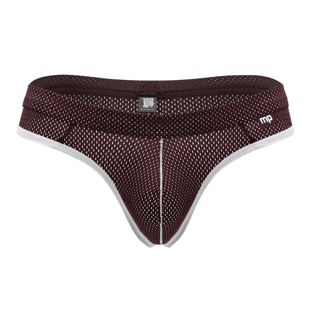 Male Power 443-273 Sport Mesh Thong Burgundy