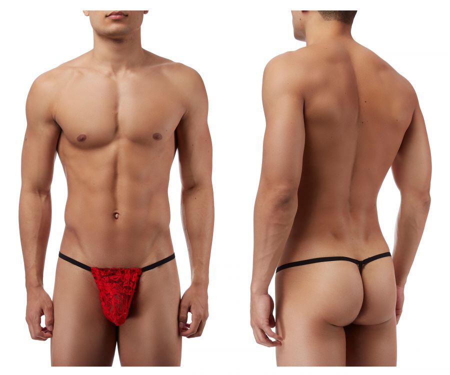 Male Power 450162 Stretch Lace Posing Strap Thong Red