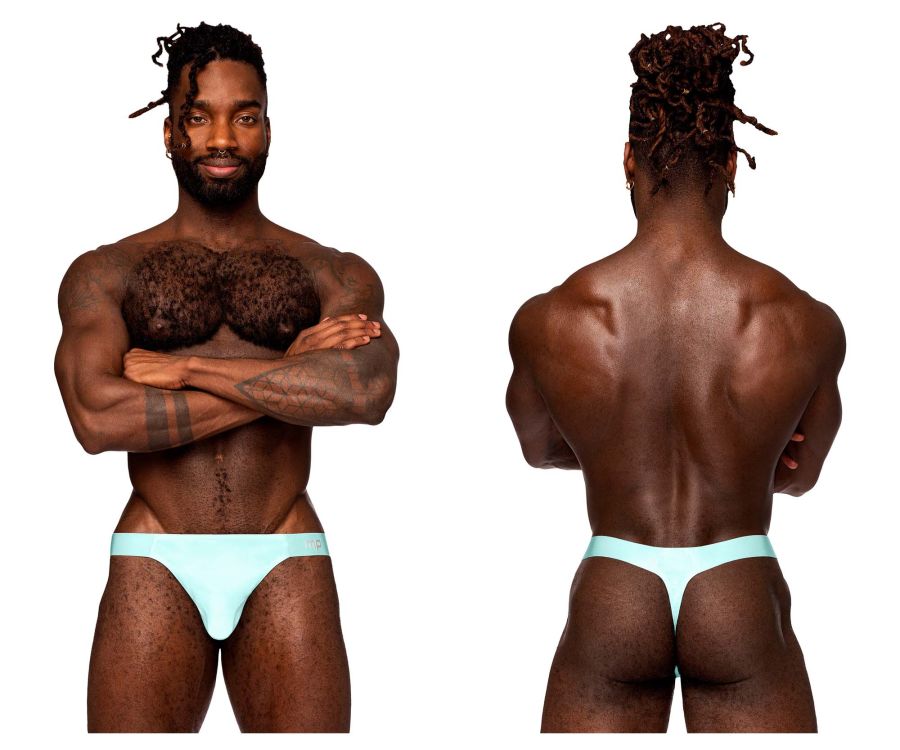 Male Power 462-281 Easy Breezy Thong Sleeve Aqua